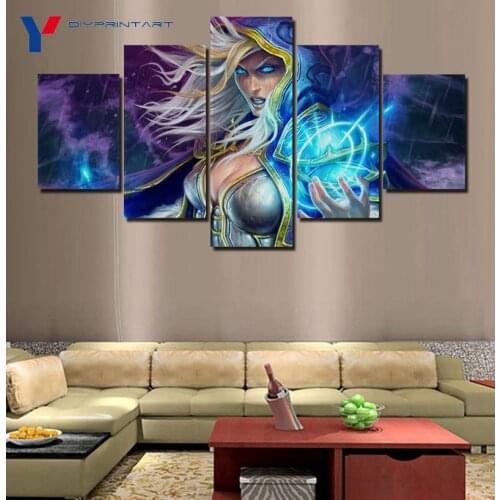 Wow Magic Human Master 5 Panel Canvas Printed Painting Wall Pictures for Living Room Home Decoration A0147