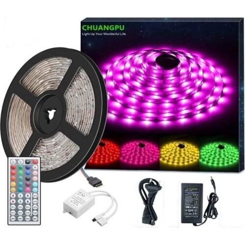 IP65 Waterproof LED Strip Light One Face Glue RGB Flexible Tape Light With Power Supply For Living Room Decoration