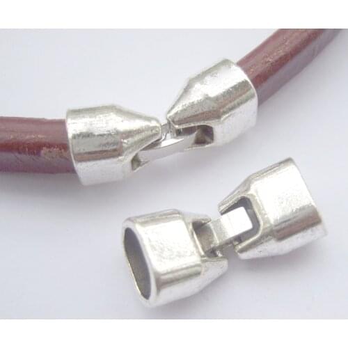 3sets Tibetan Silver/Bronze Licorice Leather Snap Clasps for 11*7mm Licorice Leather Bracelet Jewelry Findings
