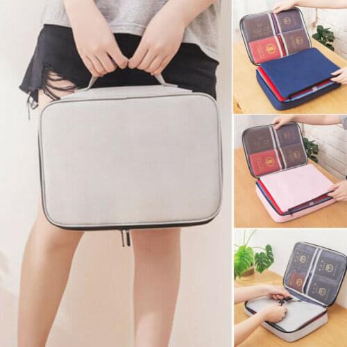 Womans Storage bag Passport document certificateTravel Waterproof Travel File Organizer Zipper Pouch family storage bag
