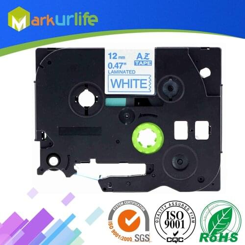 1 pcs/lot 12mm*8m Tze 233 Tze233 Blue on White Laminated Tape Compatible P touch 12mm tze-233 Label Tape Cartridge tz233 tze-233