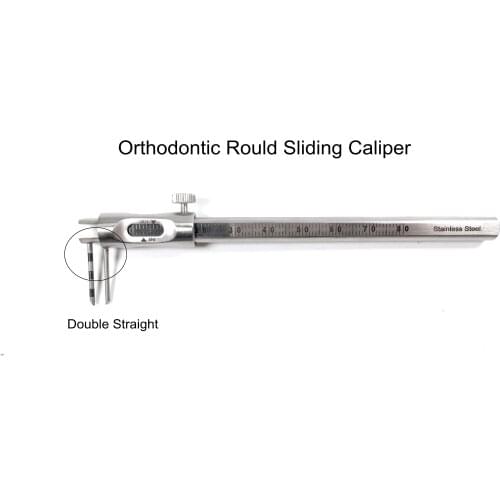 1pcs Dental Orthodontic Sliding Implant Gauge Measuring Caliper 0-80mm Double Straight Type