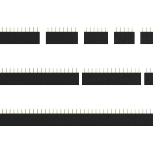 10pcs 2.54mm Female 2P/3P/5P/6P/8P/10P/15P/20P/40P Pin Stright Female Single Row Pin Header Strip PCB Connector