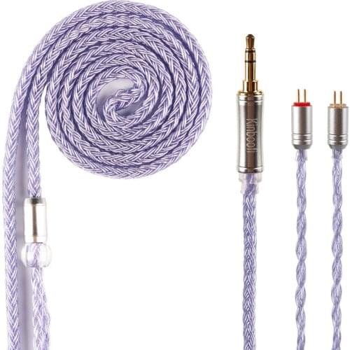 Kinboofi 16 Core High Purity Silver Plated Cable 2.5/3.5/4.4MM With MMCX/2PIN/QDC for BLON BL-01 BL-03 TINHIFI T2 T2 PLUS KZ EDX
