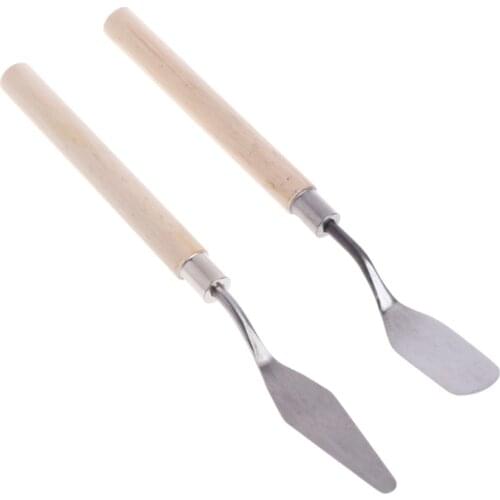 2Pcs Stainless Steel Palette Knife Spatula Scraper for Mixing Art Oil Painting Dropshipping