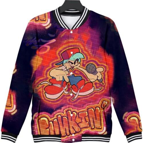 2021 Game Friday Night Funkin 3D Tracksuit Baseball Jackets Women/Men Harajuku Streetwear Long Sleeves Hip Hop Clothes 300
