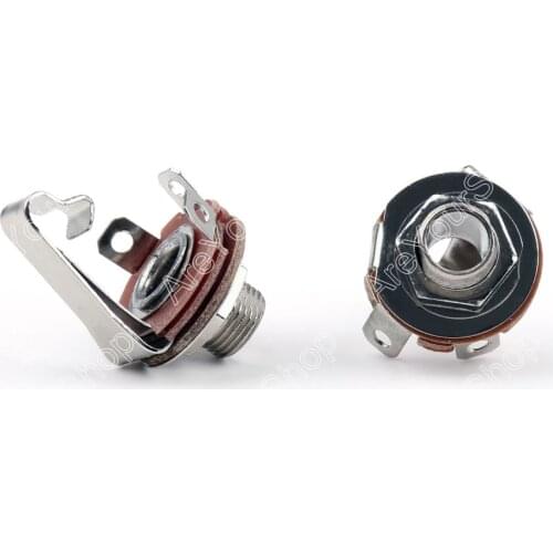 Areyourshop Sale 10 Pcs 6.35mm 1/4 Inches Mono Chassis Socket Jack Connector