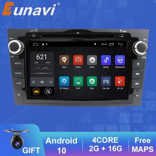 Eunavi 2 Din Androd 10 Car DVD Player For Honda CRV 2006 2007 2008 2009 2010 2011 Auto Radio Stereo 1024*600 HD TDA7851 DSP 4G