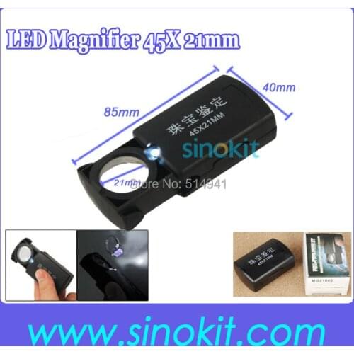 Free Shipping Promotional 45X LED Loups Jewelry tools Magnifier MG21008