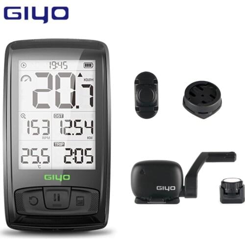 GIYO Bluetooth 4.0 Temperature Rechargeable Wireless Bicycle Computer Bike Speedometer Mount Holder Sensor counter bike Odomete
