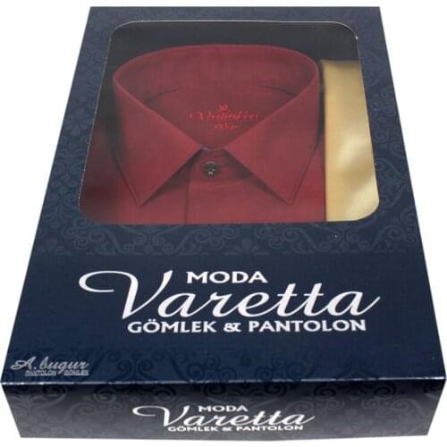 Fathers day gifts clothes long sleeve red Shirt and gold tie men gift set mens summer shirts casual gifts for by mens Varetta