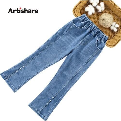 Jeans For Girl Solid Color Girl Child Jeans Spring Autumn Jeans Kid Casual Style Childrens Jeans Clothes 6 8 10 12 14
