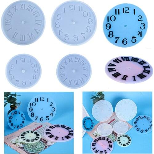 Epoxy Crystal Clock Ornaments Silicone Mold Mirror Resin Home Jewelry 2021 Creative DIY New Furnishings