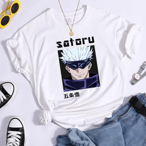 Gojo Satoru Jujustu kaisen Prints T-shirts Women Comfortable Cotton T-shirt Hip Hop Cool Top Tees Fashion Creative Tshirt Female