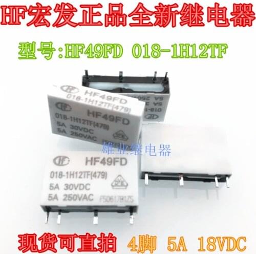 HF49FD 018-1H12TF 18VDC 5A PCNH-118H3MHZF