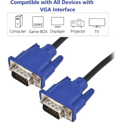 Kebidu 1080P VGA Cable Male to Male Connector 1.5m 3+2 15pin VGA to VGA Cable for computer projector monitor screen