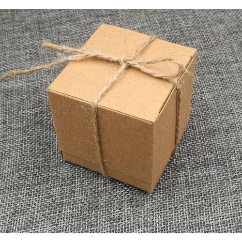 50pcs Candy Box Wedding kraft Love Rustic Kraft Imitation Bark with Burlap Twine Chic Vintage Wedding Favor Gift Boxes