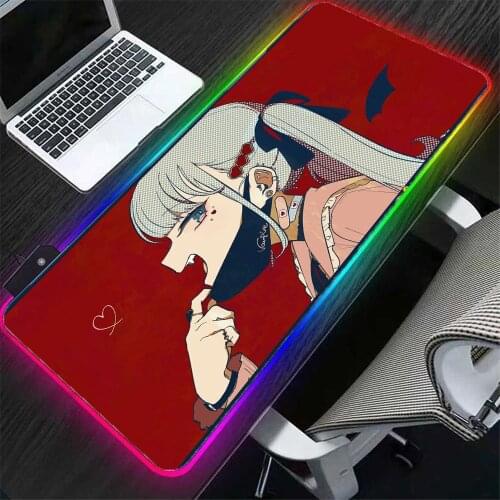 Anime Rgb Mouse Pad Office Keyboard Gaming Accessories Desk Mat Xxl Notebook Mousepad One Piece Led Luminous Rubber Non-slip