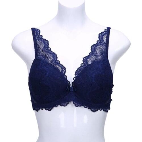 Lace Bra Sexy Lingerie Massage Cup Women Bra 80B C D E Cup Sexy Floral Female Brassiere Fashion Ladies Wireless Underwear