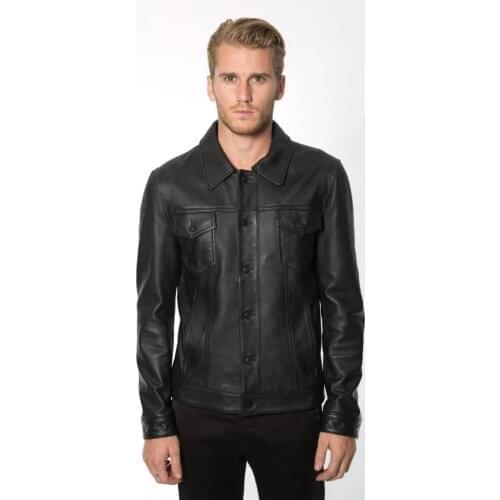 Free shipping.DHL New Brand classic men sheep leather Jackets mens genuine Leather jacket.fashion casual sheepskin coat