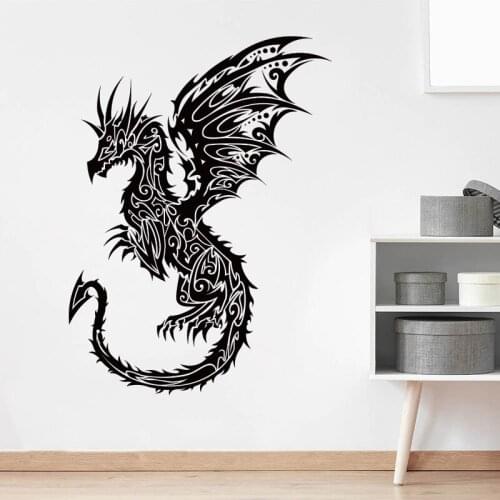 Cartoon Dragon Wall Sticker Baby Nursery Kids Room Large Fairy Tale Animal Dragon Dinosaur Wall Decal Bedroom Vinyl Home Decor