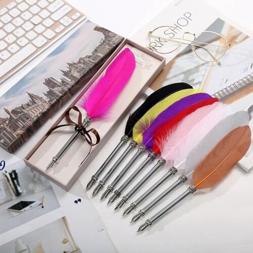 Natural Quill Pen Student Supplies Set Feather Dipping Pen Promotional Pen Fountain pen