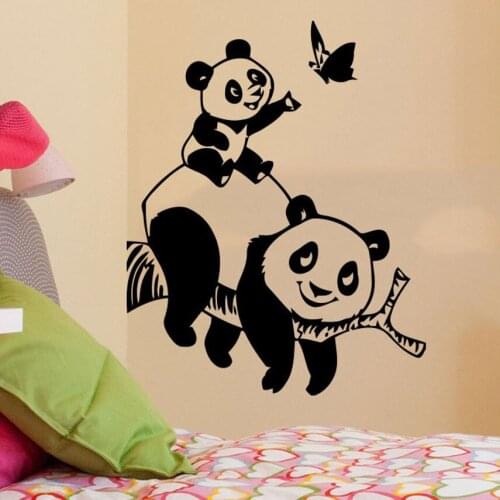Animals Wall Sticker Panda Bear Wall Decals Nursery Vinyl Sticker Home Living Room Decor Baby Kids Room Wall Decor Poster C335