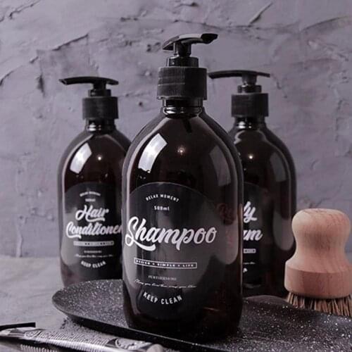 500ml Nordic Soap Bottle Brown Bathroom Shower Gel Wash Refillable Shampoo Press Conditioner Bottles Lotions Dispenser Hair M4Q3
