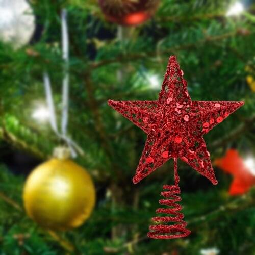 Christmas Decoration Supplies Iron cotton sequins Stars for Home 2019 New Random Color Top Decorative Item Christmas Star Tree