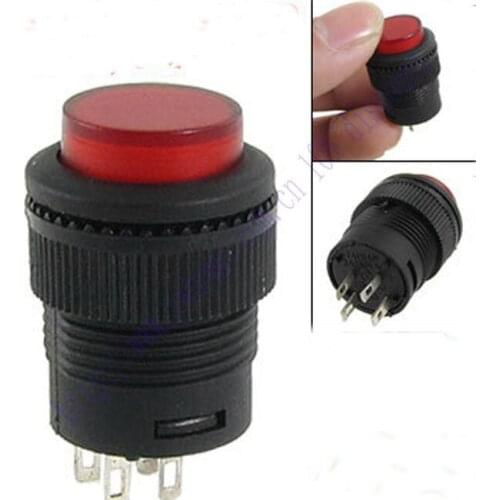 New 1pc Locking Red Light 3V LED Off on 250V Switch G503L R16 503AD