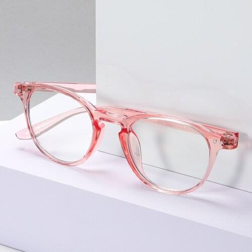 2020 Women Round Anti Blue Light Glasses TR90 Retro Anti Reflective Glasses Optic Prescription Lenses Reading Computer Goggles