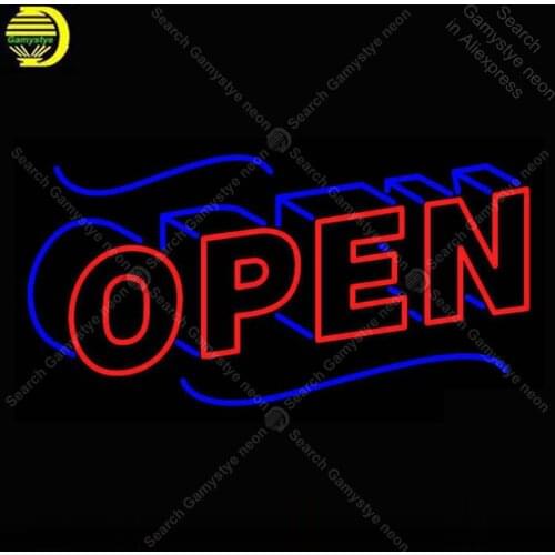 Open Block Neon Sign Glass Tube Handmade Avize neon light Sign Decorate Hotel Restaurant room Iconic Neon Light Lamps Advertise