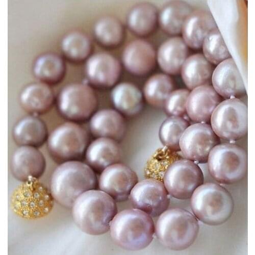 8-9MM Genuine Natural Lavender akoya cultured pearl necklace GP Magnet Clasp a(5.18)