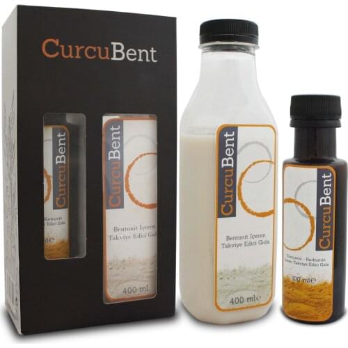 Curcubent-Supplement Food Containing Bentonite And Curcumin 400 ML + 100 ML Natural Skin Treatment Healthy Pure Smooth Reliable