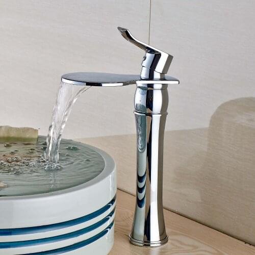 New Arrival Polish Chrome Bathroom Sink Basin Faucet Mixer Tap Single Handle Hole Hot And Cold Water