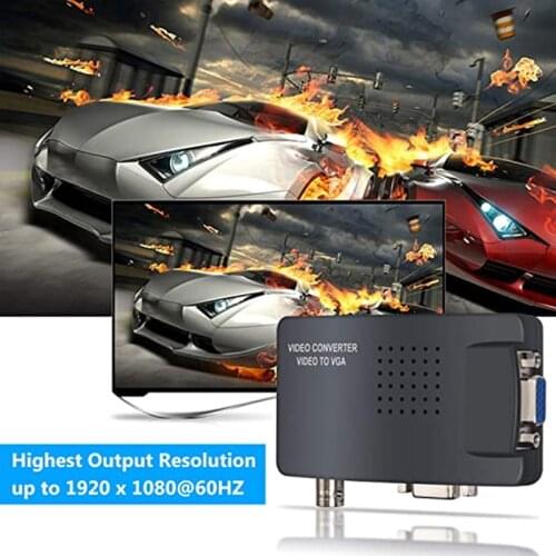 VGA S-Video BNC to VGA Converter Box BNC to VGA Adapter Video Converter Adapter for CCTV DVR PC Laptop to TV Projector