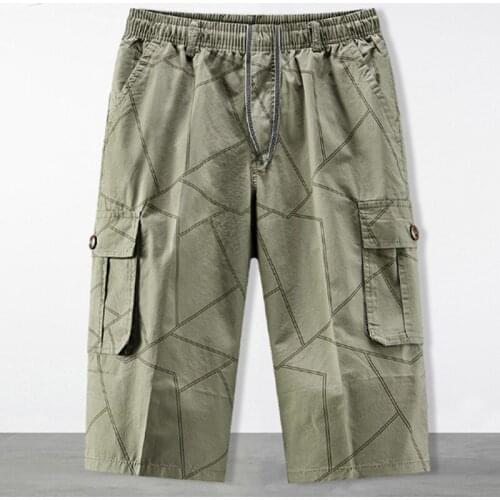 Tactical Cargo Shorts Men Casual Summer Multi Pockets capri pants Loose Holidays Plaid Beach Shorts Vacation Short Pants XL-6XL