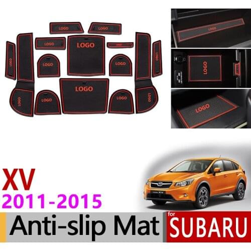 Anti-Slip Gate Slot Mat Rubber Coaster for Subaru XV 2011 2012 2013 2014 2015 Crosstrek WRX STI Accessories Stickers Car Styling