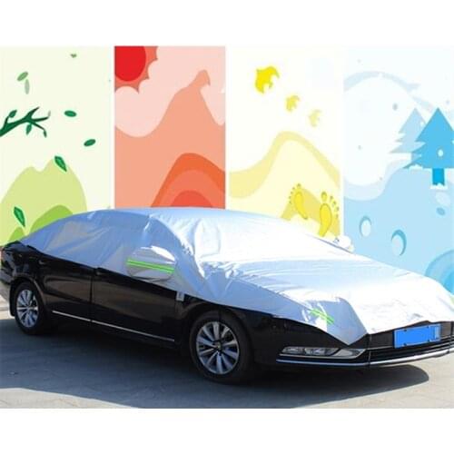 Half Car Cover Dustproof Sun UV Rain Snow Dust Resistant Protection For Sedan SUV Hatchback