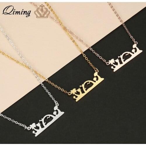 QIMING Summer Beach Stainless Steel Necklace For Women Girls Cute Coconut Tree Fashion Jewelry Accessories Necklaces