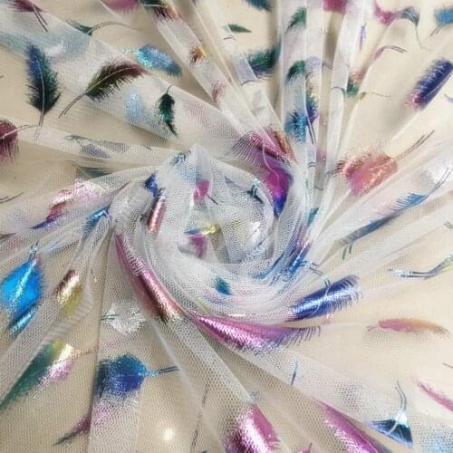 Colorful Feather Lace Fabric Pink/Off White/Dark Blue/Black Tulle Lace Skirts Dress Dance Costume Fabric By The Yard
