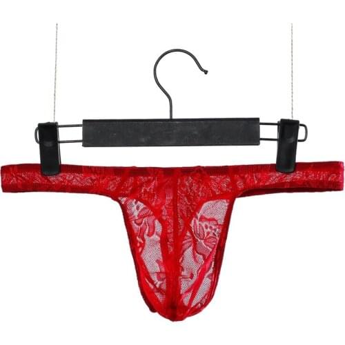 Sexy Gay Underwear Men Transparent Mesh Lace Briefs Shorts Man Solid Low Waist Pouch Underpants cueca ropa interior hombre M-XL