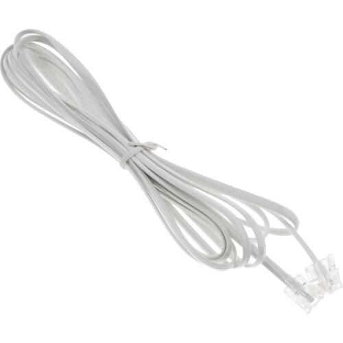 10 Feet Telephone Landline Extension Cord Cable Line Wire with Standard RJ-11 6P2C Plugs (White 3Meters,1Pack)