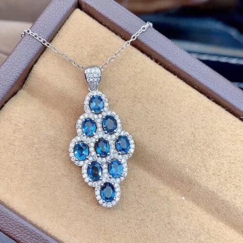 Topaz Pendant Natural And Real Topaz Necklace 925 sterling silver Fine jewelry Toapz Pendant