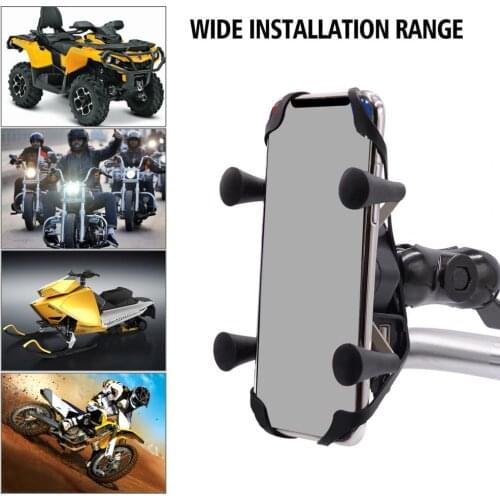 Universal 360 Degree Rotation Motorcycle Mobile Phone Bracket with USB Charger