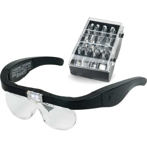 Tattoo Beauty Surgical Helping Magnifying Glasses Magnifier 1.5X 2.5X 3.5X 5.0X USB Rechargeable With LED Light For Watch Repair