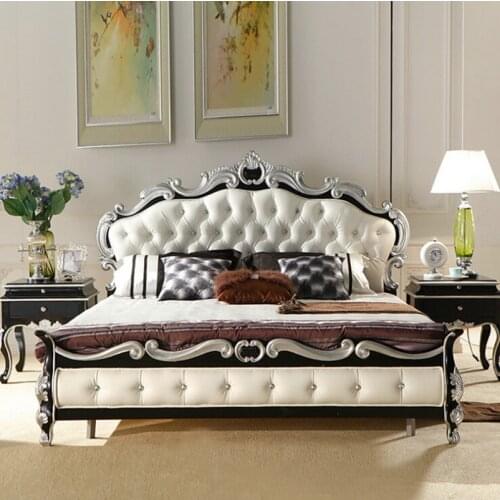 High quality European modern bed 2 people 1.8 m bedroom furniture 9091