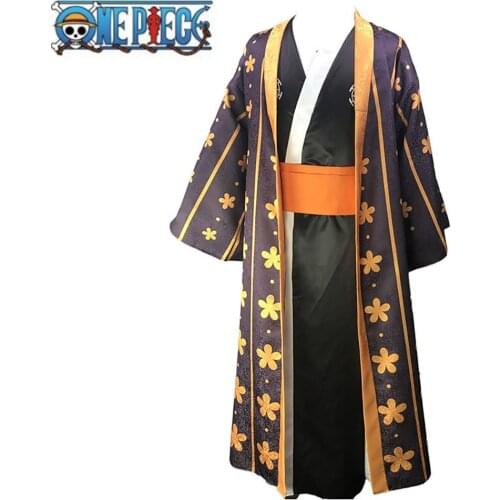 Japan Anime One Piece Trafalgar Law Kimono Cosplay Costume Full Set Halloween Carnival For Men Women Suit