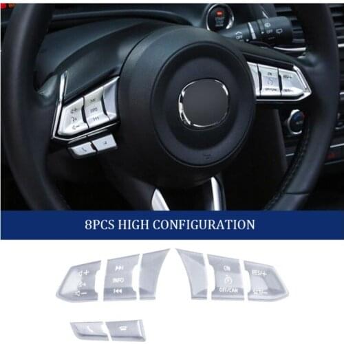 Bright Car Steering Wheel Button Panel Knob Trim Sequins Cover Sticker For Mazda CX-5 CX5 M3 Axela CX-8 CX8 CX-4 CX4 Accessories