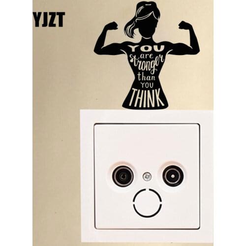 YJZT Sport Fitness Girl Gym Home Decor Wall Decal Vinyl Switch Sticker 8SS2169